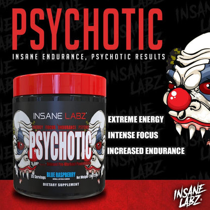 INSANE LABZ PSYCHOTIC, Suplemento Pre-Entrenamiento en Polvo con Alto Contenido de Estimulantes